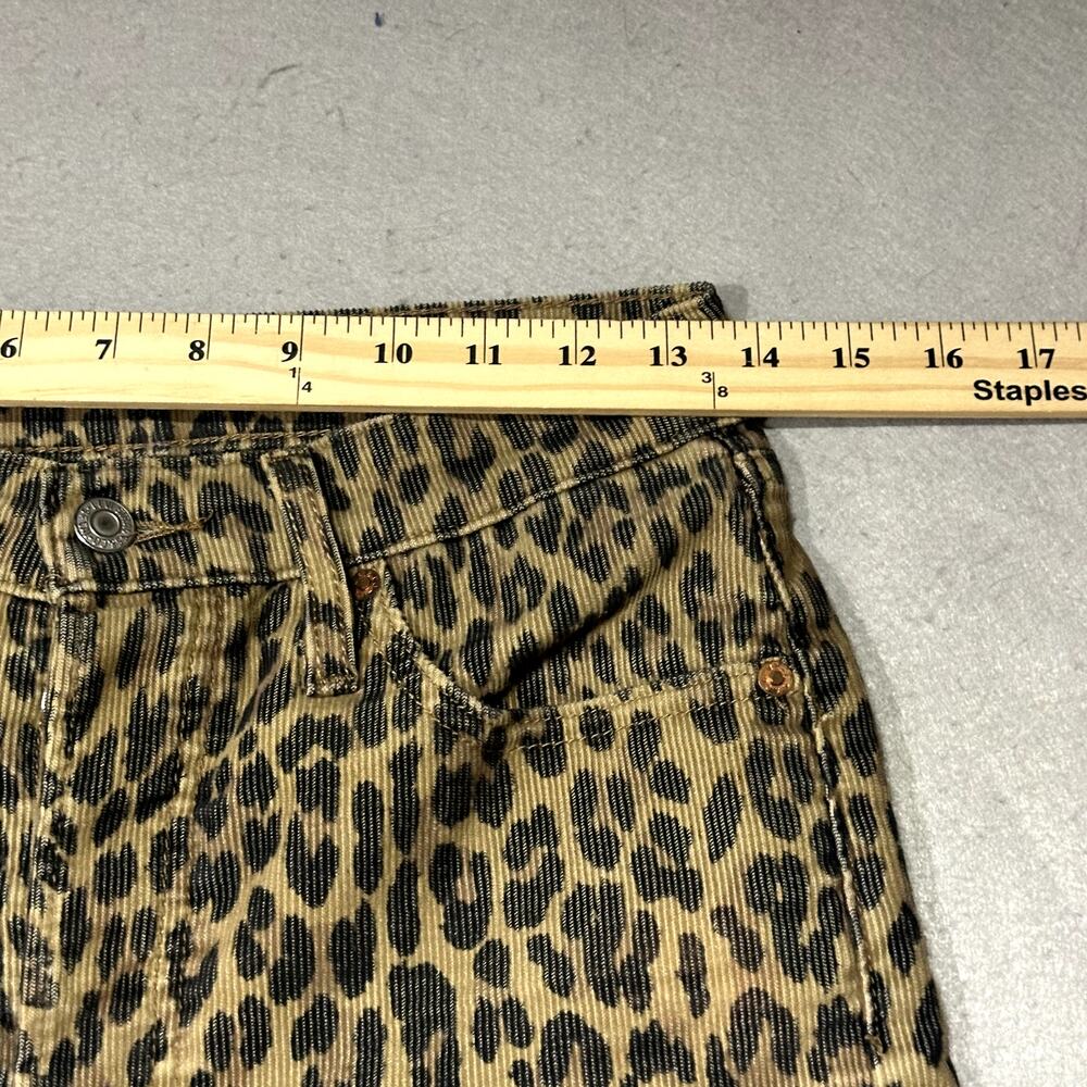 Levi's Cheetah Print Corduroy Pants Women's 27 Premium Rib Cage Straight - Picture 3 of 15